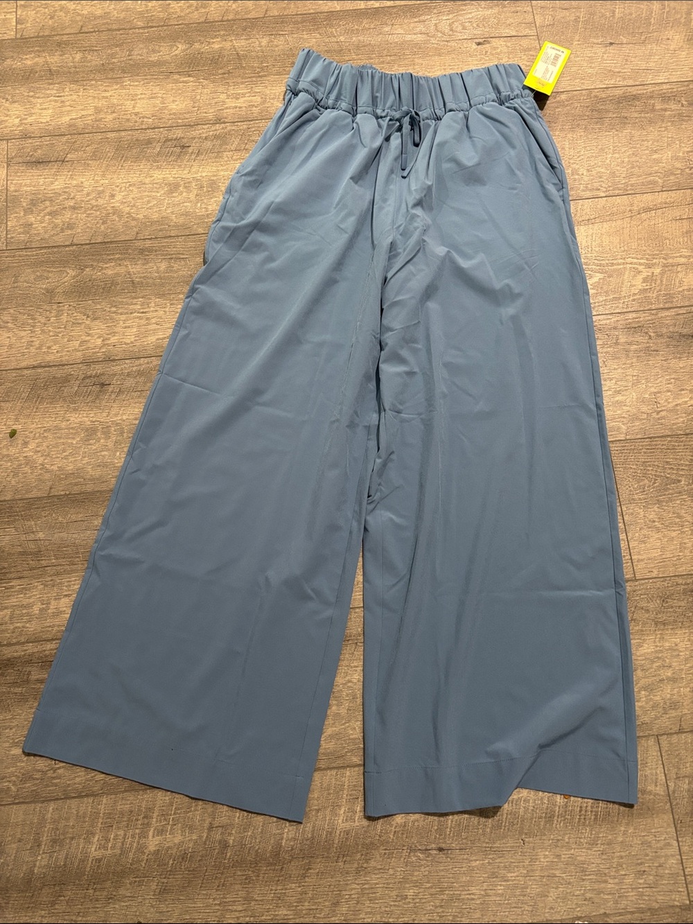 Women’s Wide-Leg Elastic Waist Pants - Dusty Blue